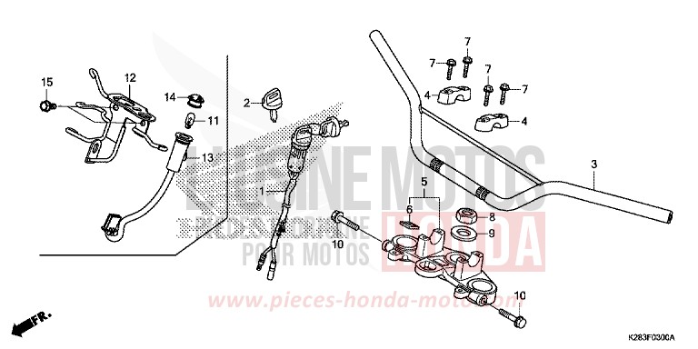 TUYAU DE GUIDON de CRF125F "Petites Roues" EXTREME RED (R292) 2019